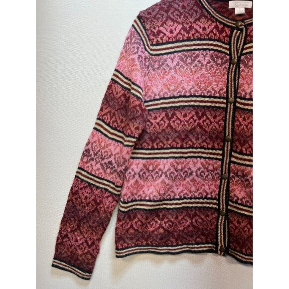 Christopher & Banks Womens Cardigan Sweater Knit Long Sleeve Size M Multi Stripe - Picture 7 of 12